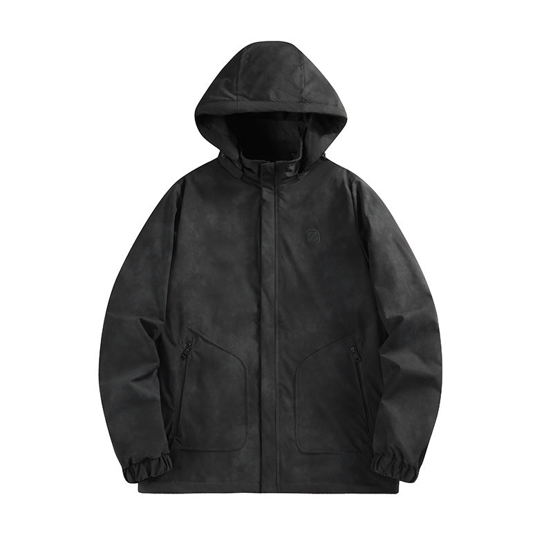 Herren Wasserdichte Kapuzen-Softshelljacke mit mattierter Oberfläche und verdecktem Reißverschluss Shop Nory