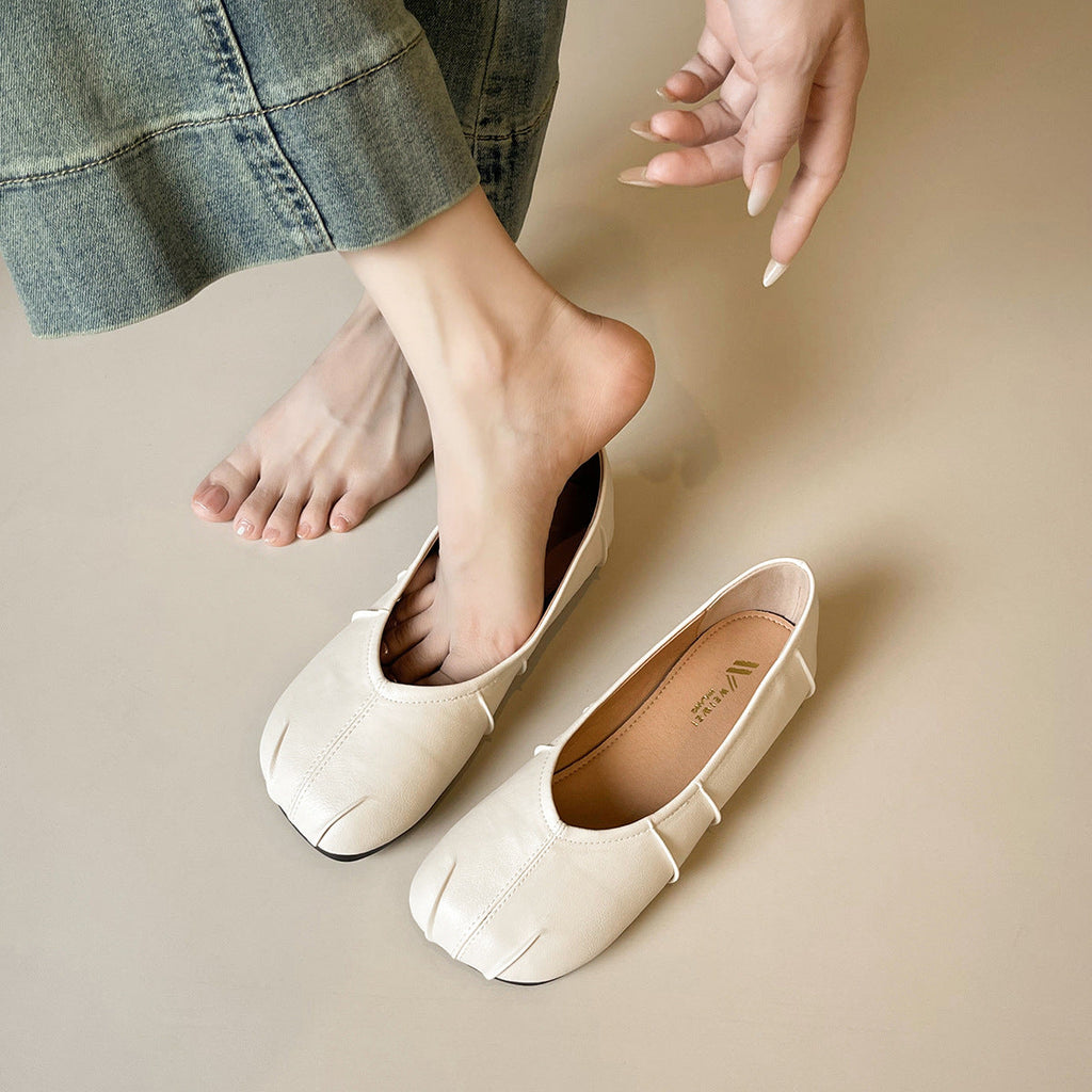 Damen Ballerinas mit einzigartigem Faltendesign