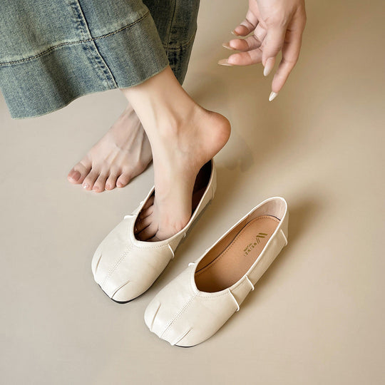 Damen Ballerinas mit einzigartigem Faltendesign