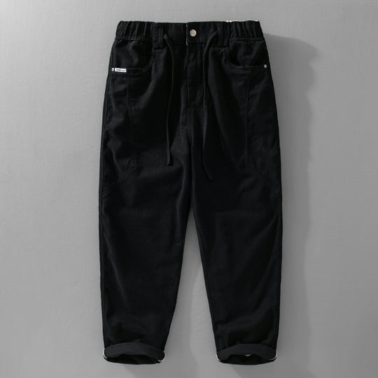 Herren Utility-Cargohose mit elastischem Bund, Tunnelzug und aufgesetzten Taschen Shop Nory