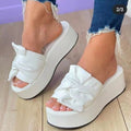 Damen Wedge-Pantoletten mit stilvollem Knotendesign und rutschfester Sohle