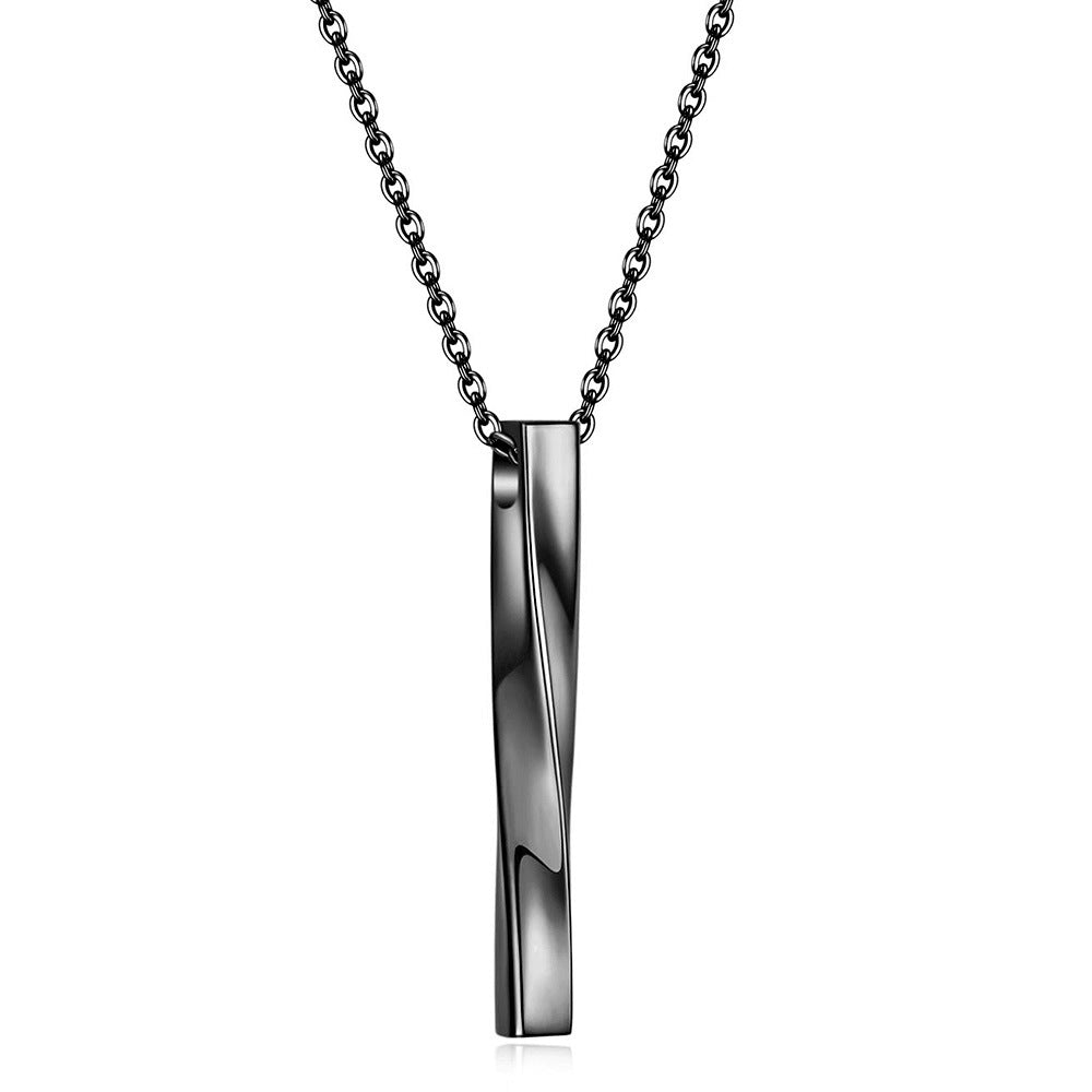 Herren Edelstahlkette mit stilvollem, geschwungenem Anhänger Shop Nory