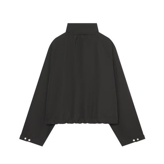 Damen Gekürzte Oversize-Utility-Jacke mit Stehkragen und Kordelzug Shop Nory