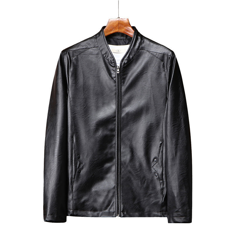 Herren Slim-Fit Kunstleder-Bomber mit wärmendem Teddyfutter und verdecktem Reißverschluss Shop Nory