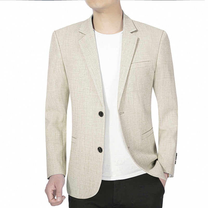 Herren Leichter Leinenblazer Slim-Fit Zweiknopf-Sakko atmungsaktiv Shop Nory