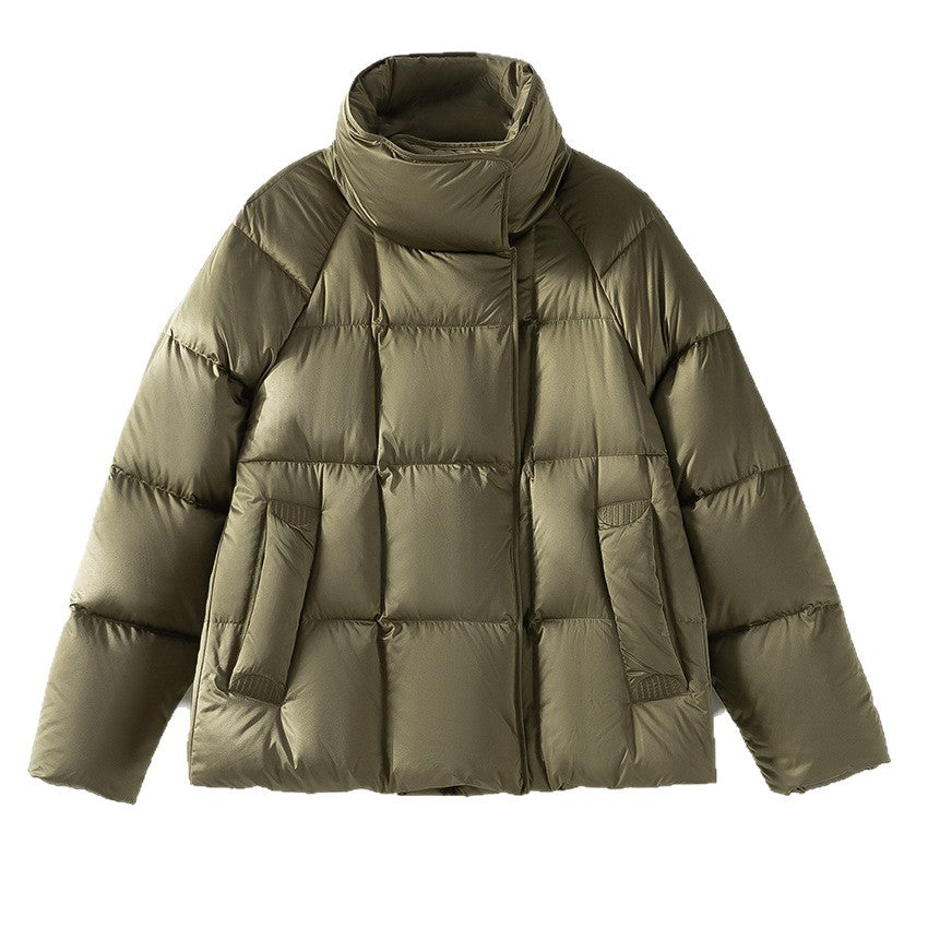 Damen Kurze Boxy-Pufferjacke mit hohem Stehkragen und Raglanärmeln Shop Nory