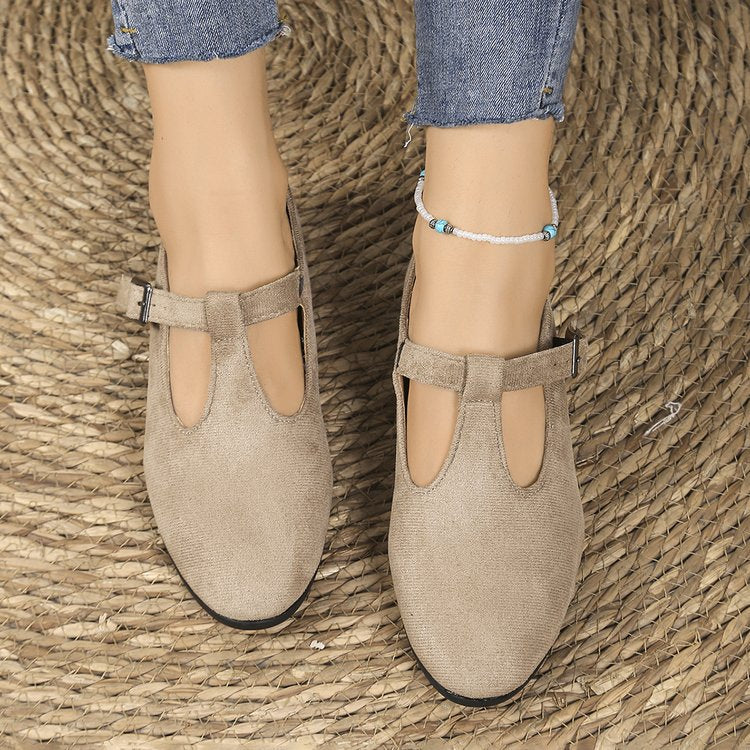 Damen nan Schlupf-Keilballerina mit niedrigem Keilabsatz und gepolstertem Komfortfußbett Shopnory