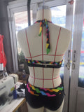 Damen Sportliches Bikini-Set mit verstellbaren Trägern und modischem Farbdesign
