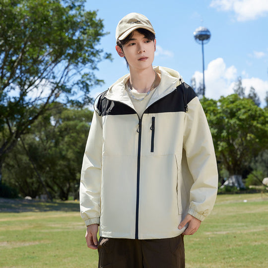 Herren Modische Windbreakerjacke mit verstellbarem Kapuzenkragen Shop Nory
