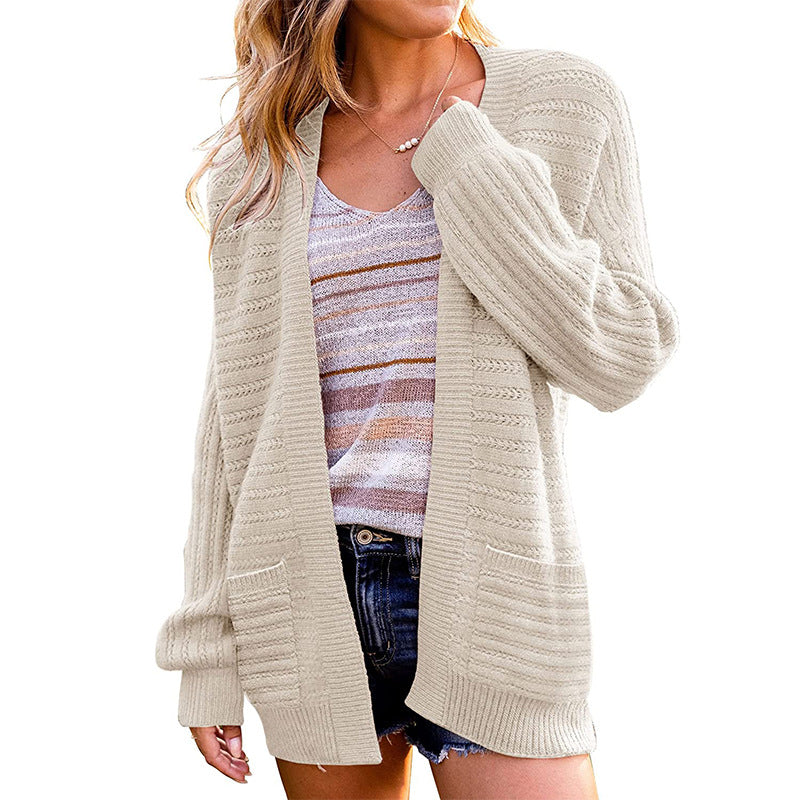Damen Oversize Strickcardigan mit aufgesetzten Taschen und Rippstruktur Shop Nory