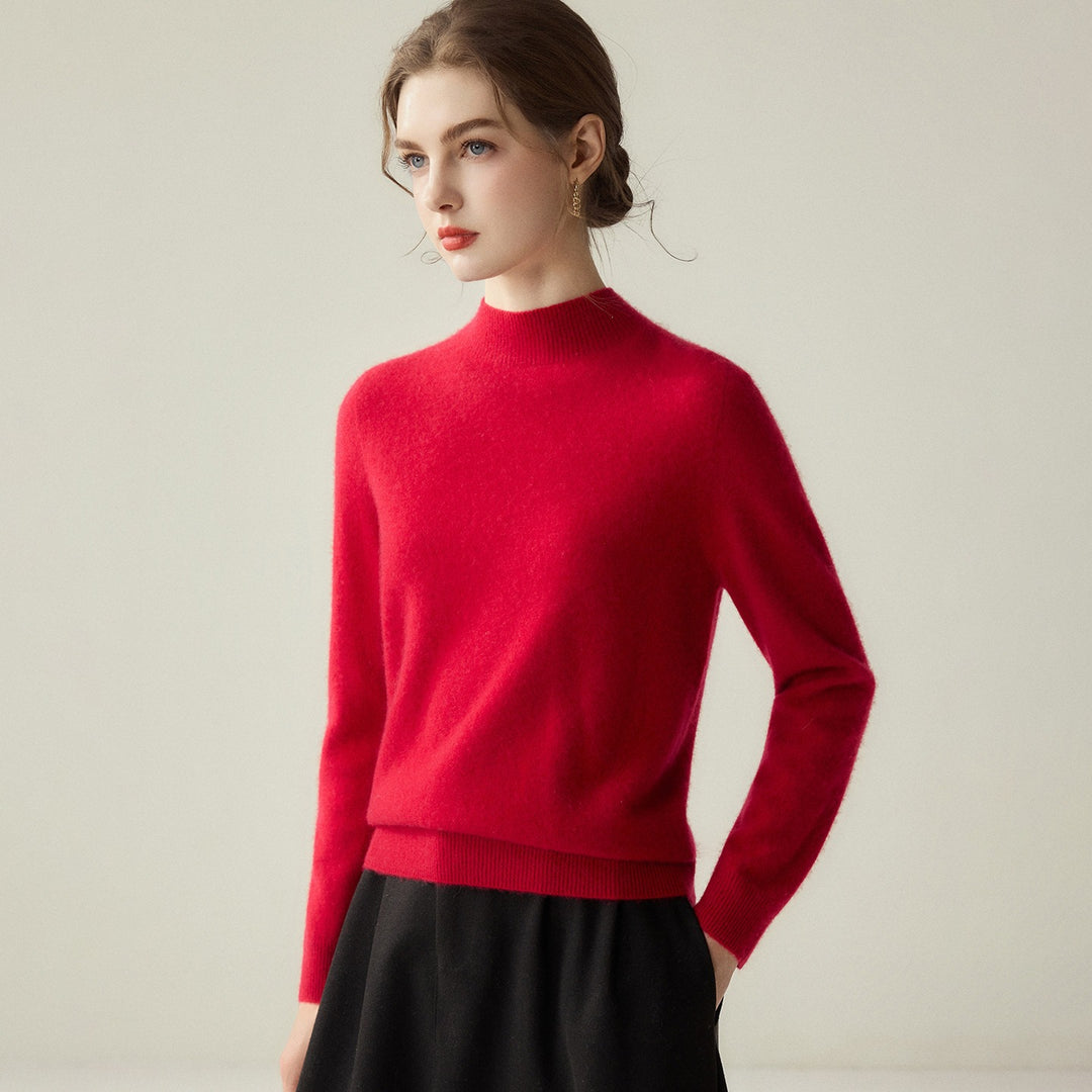Damen Schmaler Mockneck-Feinstrickpullover mit kaschmirähnlicher Haptik Shop Nory