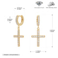 Damen Ohrringe mit Kreuzanhänger aus 925 Sterling Silber und Zirkonia Shop Nory