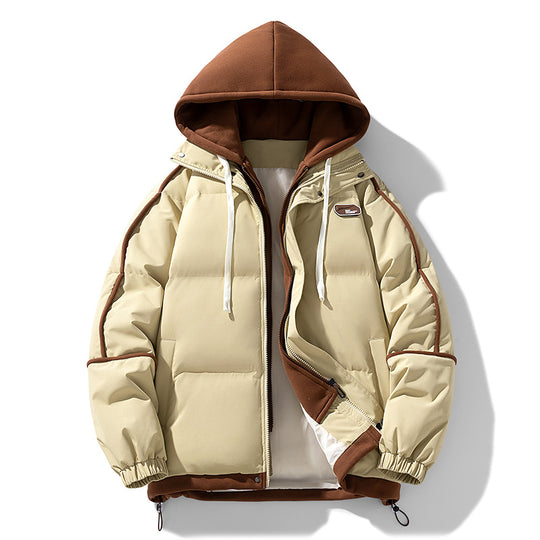 Damen Kurz geschnittene Steppjacke mit kontrastierender Fleece‑Kapuze und Kordelzug Shop Nory