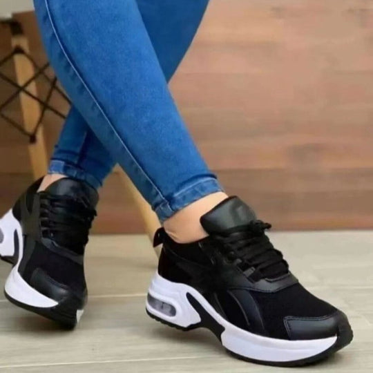 Damen Modische Plateausneaker mit Luftkammer und Strick‑Mesh Shop Nory