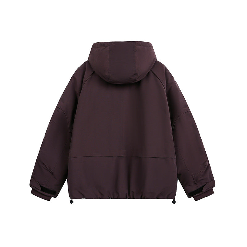 Damen Oversized wattierte Kapuzenjacke mit Raglanärmeln und Kordelzug Shop Nory