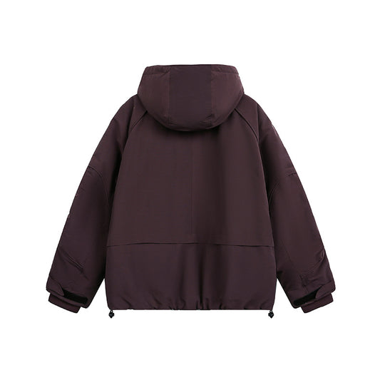 Damen Oversized wattierte Kapuzenjacke mit Raglanärmeln und Kordelzug Shop Nory