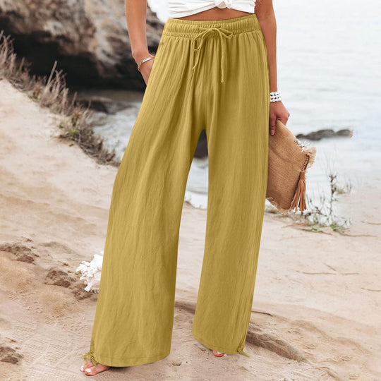 Damen Weite hose mit elastischem Bund und praktischen Taschen