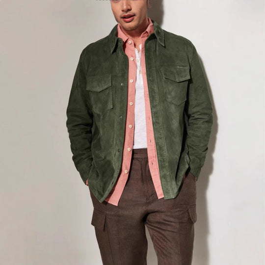 Herren hochwertige Vegan lederjacke im klassischen Design