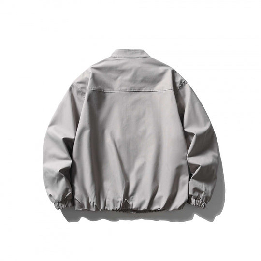 Unisex Oversize leichte Bomberjacke mit Stehkragen, Reißverschluss und elastischem Saum Shop Nory