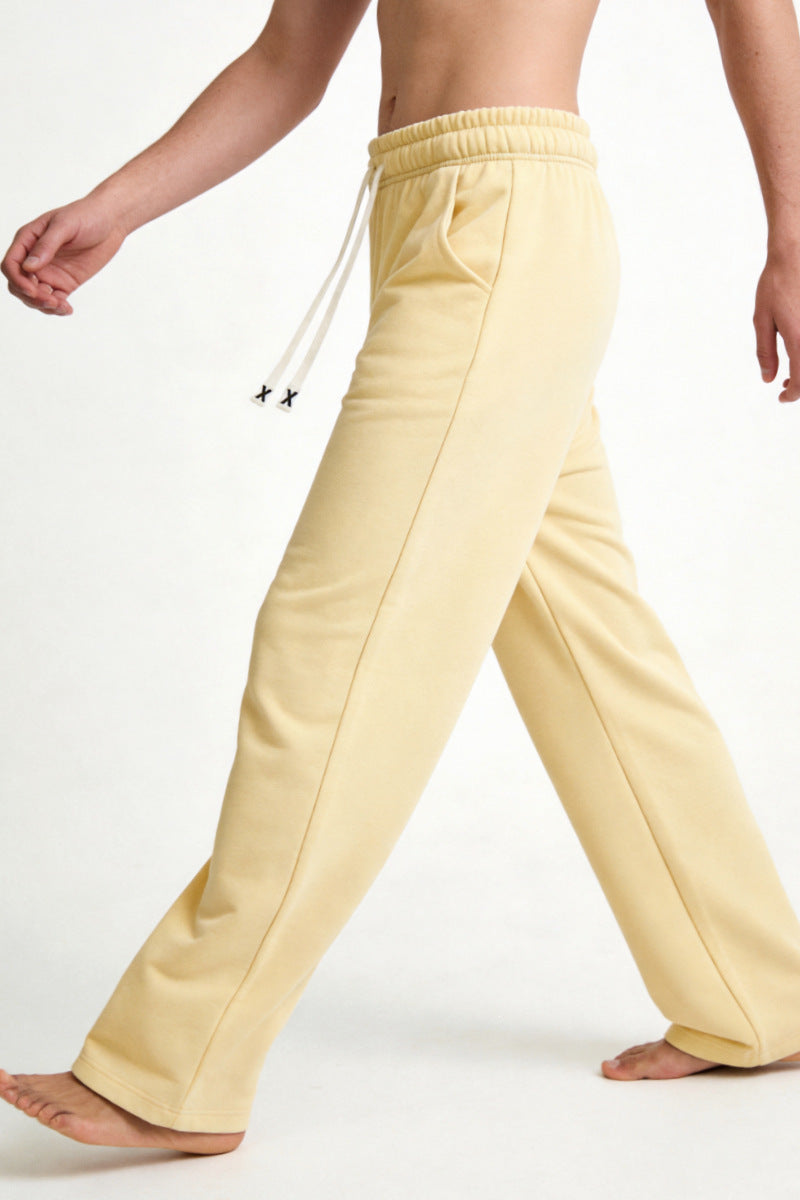 Herren Relaxed-Fit French-Terry Loungehose mit hohem Komfortbund und geradem Bein Shop Nory
