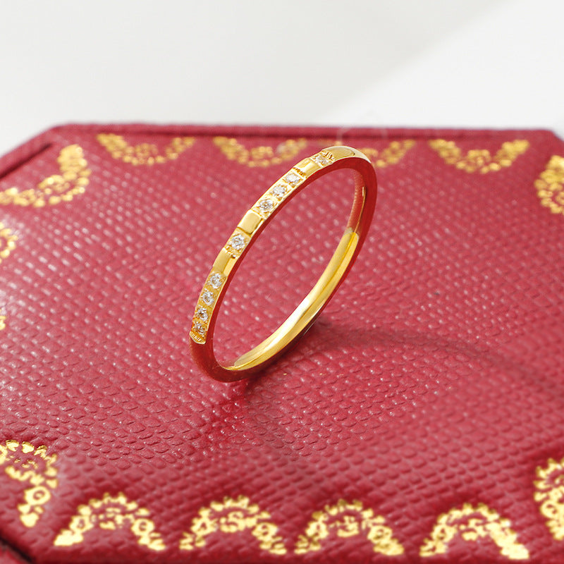 Damen eleganter Bandring mit funkelnden Zirkonia-Steinen Shop Nory