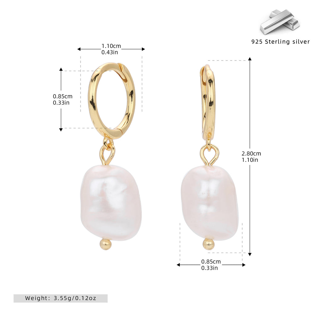 Damen Ohrhänger mit eleganten Perlen aus 925 Sterling Silber Shop Nory