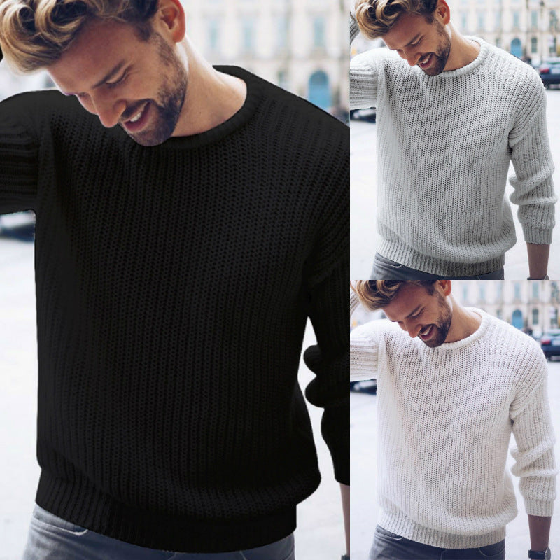 Herren lässiger Strickpullover mit modernen Strukturen