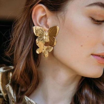 Damen Ohrringe mit kunstvollem Schmetterlingsdesign Shop Nory