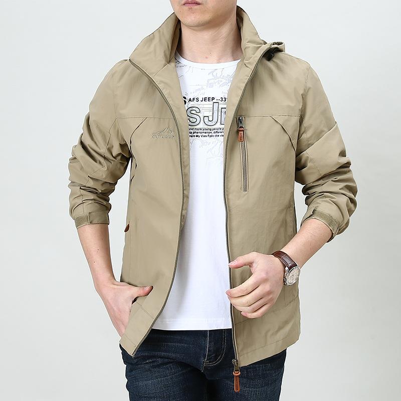 Herren Leichter winddichter Nylon-Blouson mit Stehkragen und Brustreißverschlusstasche Shop Nory