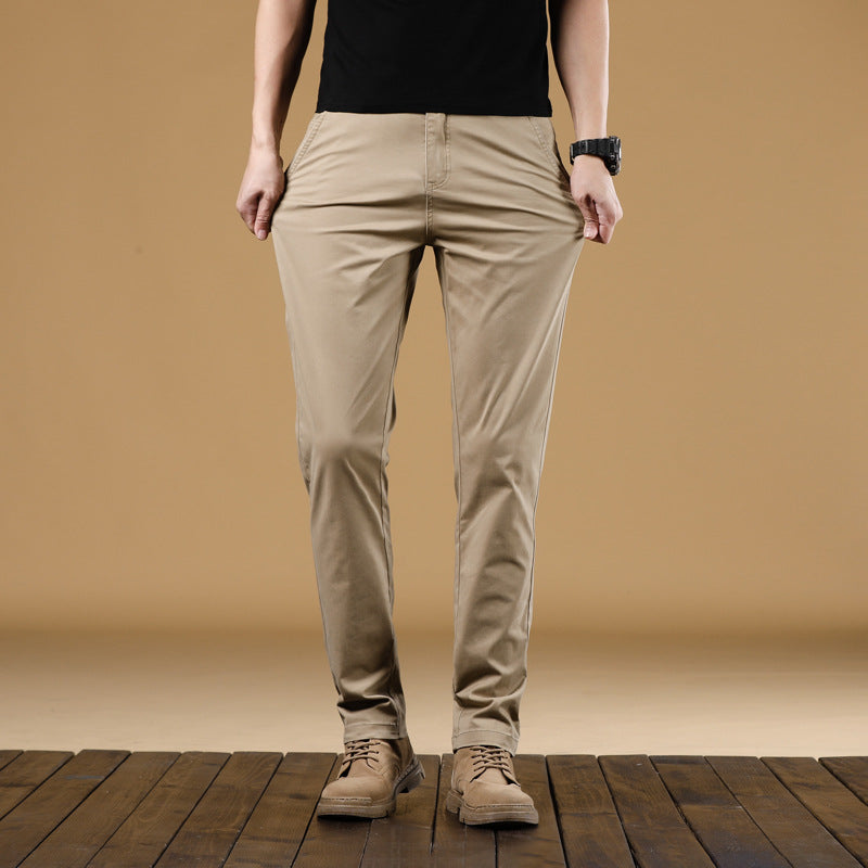 Herren Slim-Fit Baumwoll-Chinohose mit elastischem Bund und geradem Bein Shop Nory