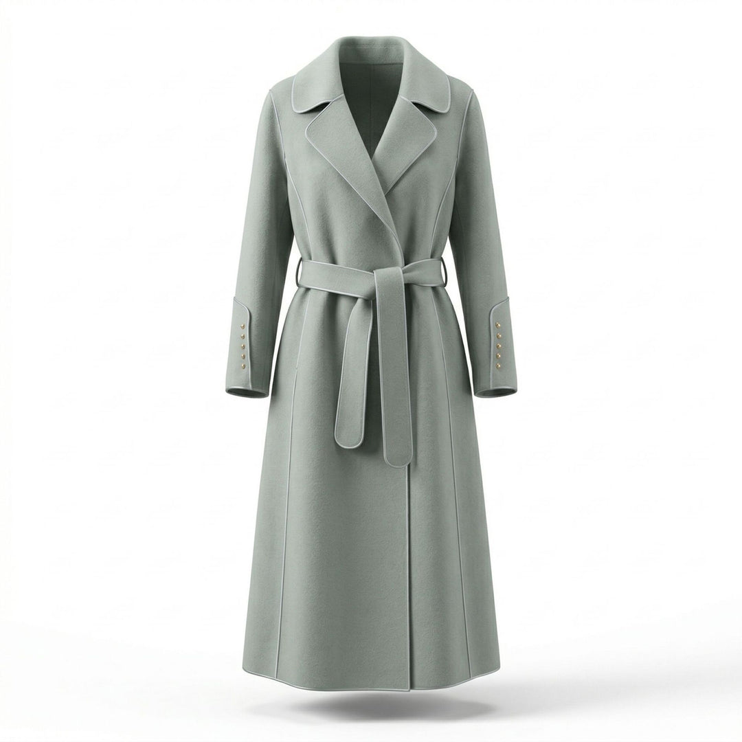 Damen Eleganter Wickelmantel mit Gürtel und hochwertigen Details Shop Nory