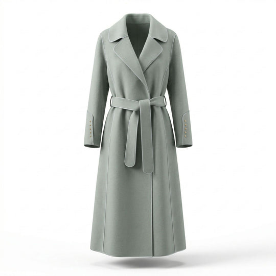 Damen Eleganter Wickelmantel mit Gürtel und hochwertigen Details Shop Nory
