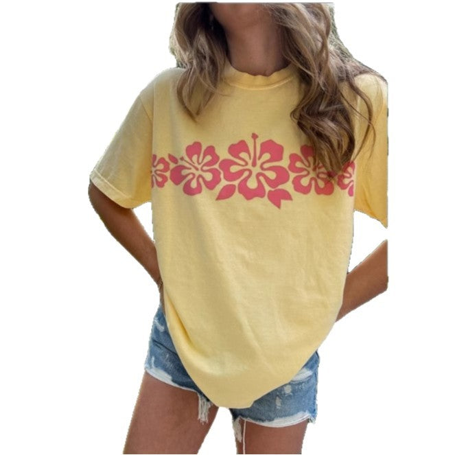 Damen T-Shirt mit floralem Grafikdruck Shopnory