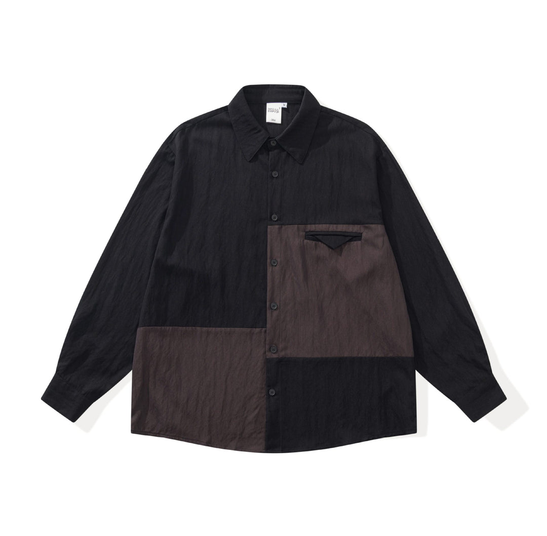 Unisex Oversized Hemdjacke im Patchwork‑Design Shop Nory