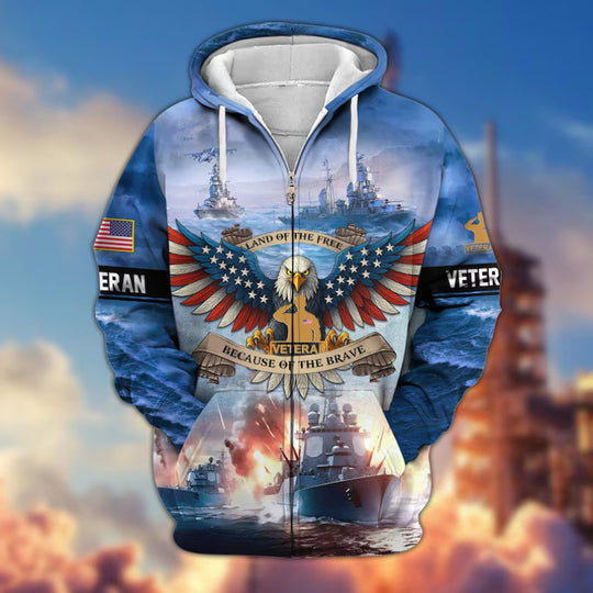 Herren Kapuzensweater mit amerikanischem Veteranenmotiv Shop Nory