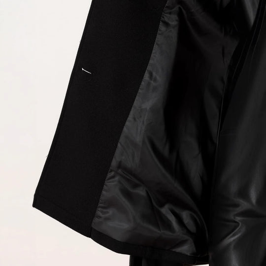 Damen Kurzcape-Mantel aus Wollmix mit Doppelreiher Schulterriegeln und Arm-Schlitzen Shop Nory