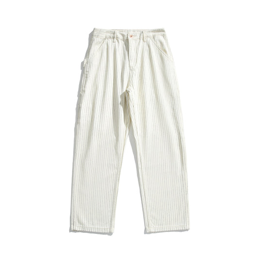 Damen Carpenterhose aus Leinen‑Baumwollmix mit Nadelstreifen und Hammerloop Shop Nory