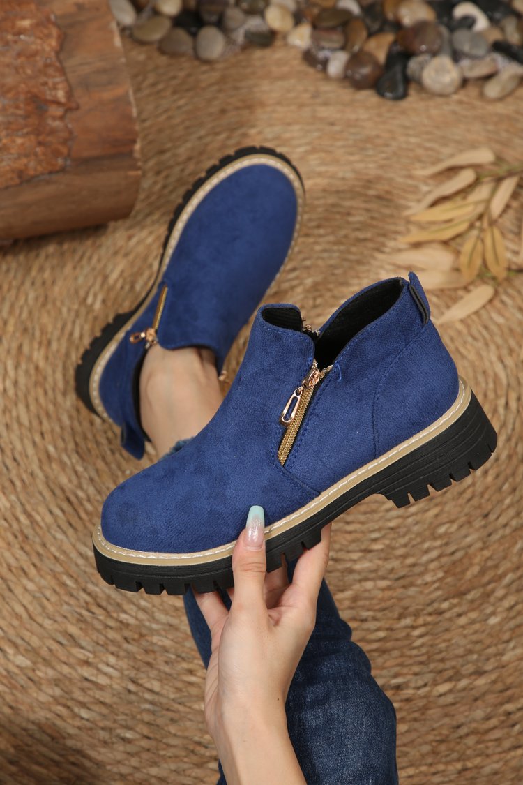 Damen Kurzschaft‑Stiefelette mit grober Profilsohle und seitlichem Reißverschluss Shop Nory