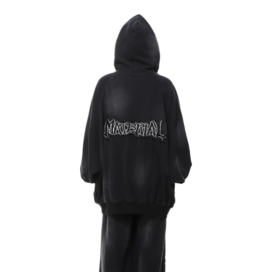 Unisex Kapuzenpullover im Oversize‑Cut mit Batik‑Wash und Statement‑Rückenprint Shop Nory