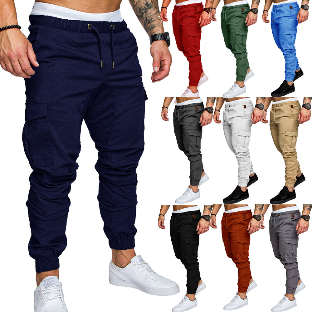 Herren Tapered Cargo-Jogger mit elastischem Bund, Kordelzug und Beuteltaschen Shop Nory