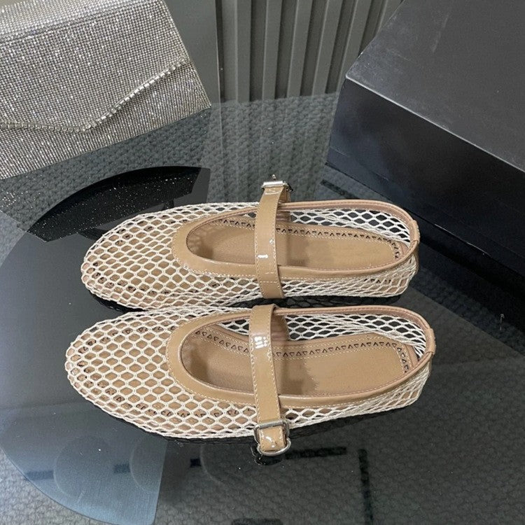 Damen Netz-Slipper mit verstellbarem Riemen und weichem Innenfutter
