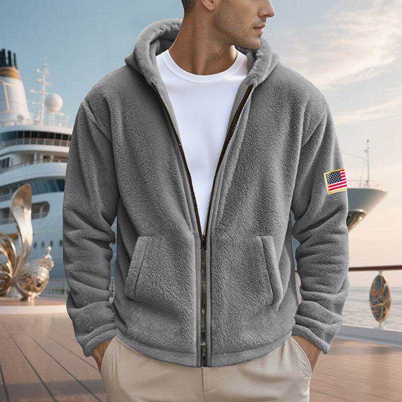 Herren gemütlicher Kapuzenpullover aus weichem Fleece mit bequemem Schnitt Shopnory