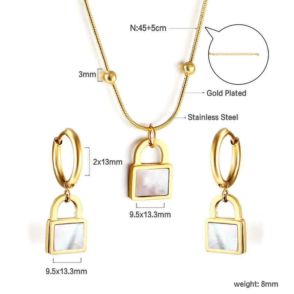 Damen Schmuckset mit glänzendem Sternenanhänger aus antiallergischem Edelstahl Shop Nory