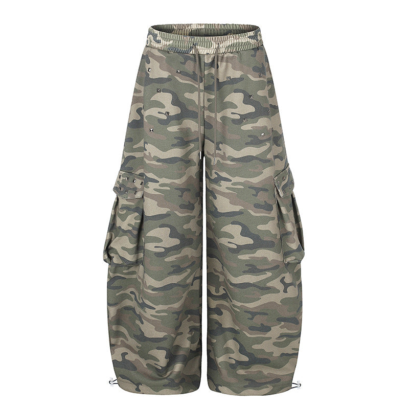Damen Weite Cargohose im Camouflage-Design mit elastischem Bund und großen Taschen Shop Nory