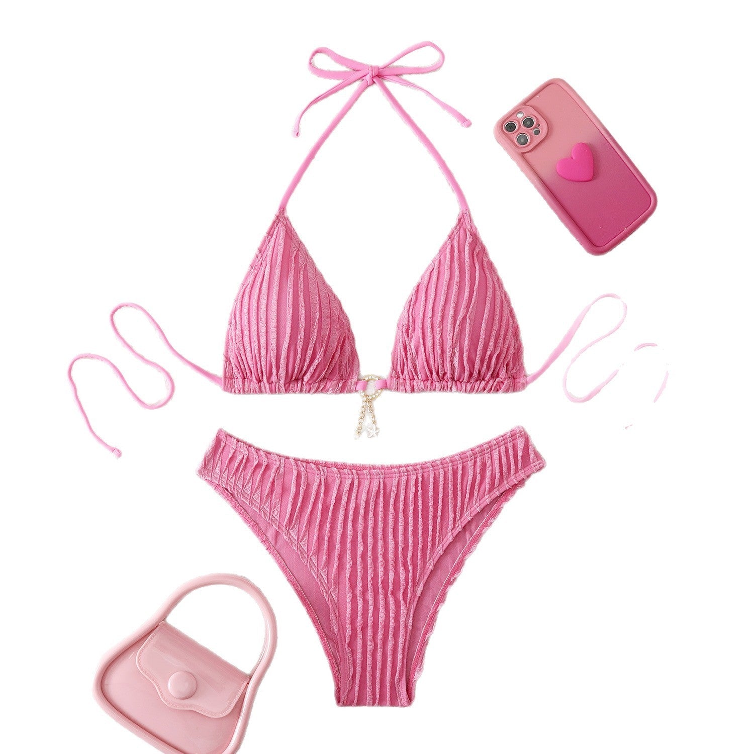 Damen Triangel-Bikini mit strukturiertem Design Shopnory
