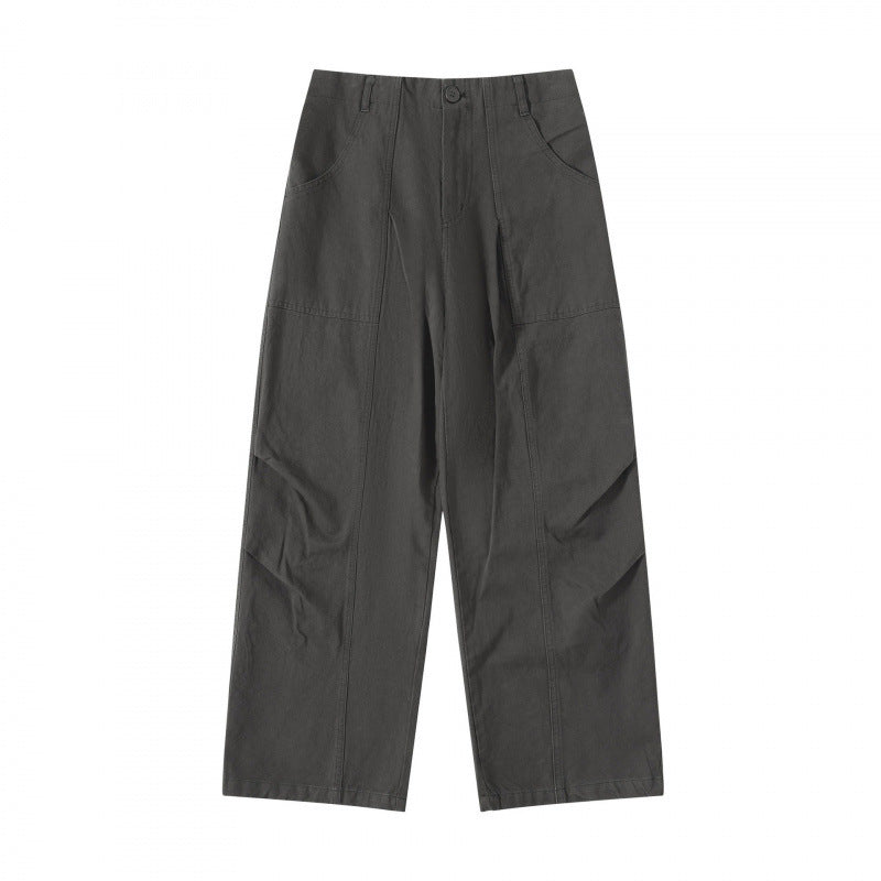 Damen High‑Waist weite Cargo‑Hose mit Teilungsnähten und aufgesetzten Taschen Shop Nory