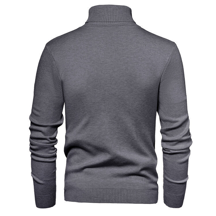 Herren eleganter Rollkragenpullover aus feiner Merinowolle