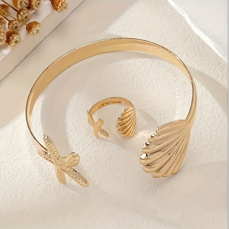 Damen Schmuckset mit maritimem Muschel- und Sternenmotiv Shop Nory