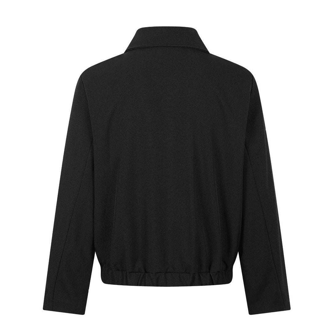 Damen Kurzblouson im Overshirt‑Stil mit markantem Hemdkragen und Metallhakenverschluss Shop Nory