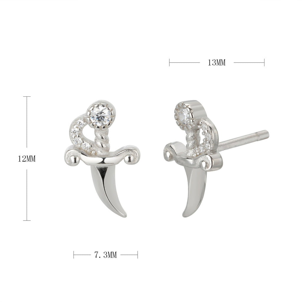 Damen Ohrstecker im eleganten Dolchdesign mit funkelnden Zirkonia Shop Nory